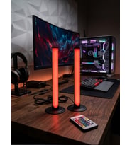2'li Set Masaüstü RGB LED Ortam Işığı - Sese Duyarlı Müzik Ritim Aydınlatması, Kumanda Kontrollü Oyuncu ve TV Arkası Işık