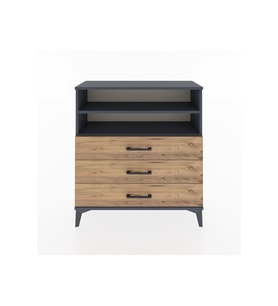 Arges Şifonyer 2 Raflı 3 Çekmeceli 88x30x96 Antrasit-Çam