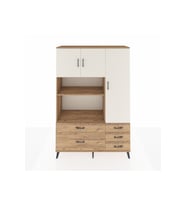 Hyperion Dolap 7 Raflı 5 Çekmeceli 3 Kapaklı 132x44x195 Çam-Aytaşı/Çam