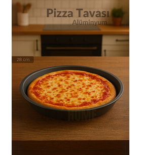 Pizza Tavası Alüminyum Pizza Tepsisi Yapışmaz Lahmacun Pide Tavası 24 Cm