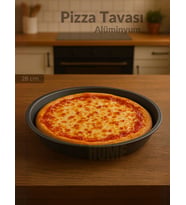 Pizza Tavası Alüminyum Pizza Tepsisi Yapışmaz Lahmacun Pide Tavası 24 Cm