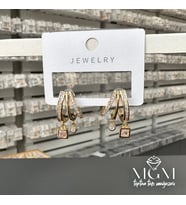 Zirkon Taşlı Pirinç Küpeler - Kp00119