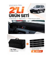 HONDA CR-V (1996-2001) Uyumlu Torpido Örtüsü + Tay Tüyü Bagaj Çantası + Sticker Seti - Siyah