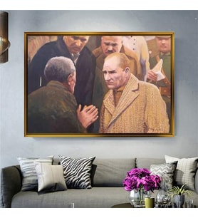 Altın Çerçeveli dekoratif tablo a1398 (Gold)