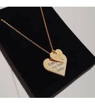 Kişiye Özel 925 Ayar Gümüş 'İstediğini Yazdır' Kalp Tarih Kolye (Gold)
