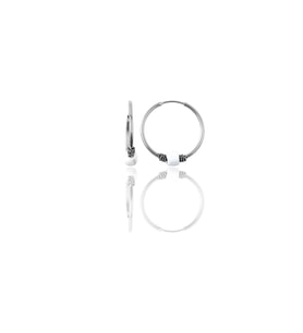 Söğütlü Silver Gümüş 17 mm beyaz taşlı halka küpe