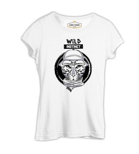Wild Instinct - Kaplan Beyaz Kadın Tshirt