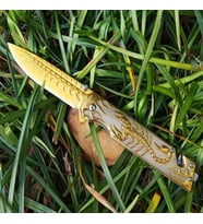 Knivox Sibirya Company S2076 Gold Akrep İşlemeli Kurtarma Kamp Çakısı