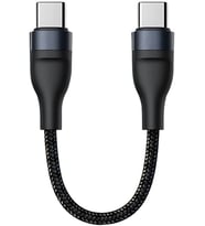 Şarj 5A 66W Type-C Şarj Kablosu Kısa Type-C Powerbank Şarj Kablosu Örgü Kopmaz Kablo