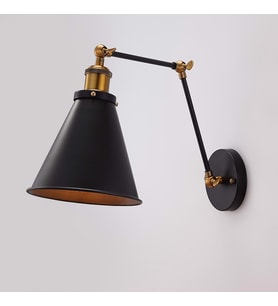 RİOLİGHT RETRO ÜÇ MAFSALLI METAL APLİK (Siyah - Beyaz)