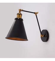 RİOLİGHT RETRO ÜÇ MAFSALLI METAL APLİK (Siyah - Beyaz)