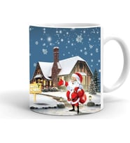 Tanem Yılbaşı Noel Baba Baskılı Seramik Beyaz Kupa
