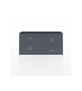 Arges Konsol 3 Raflı 2 Çekmeceli 4 Kapaklı 176x30x99 Antrasit-Antrasit
