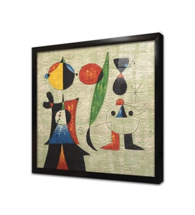 Balıkçı Joan Miro Çerçeveli Cam Tablo