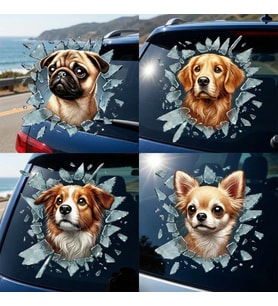 Fulcar Köpek Tasarımlı Araç Stickerı