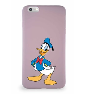 Apple iPhone 6S Plus Soft Premier Kapak Donald Duck-C Tasarımlı Silikon Kılıf - Pudra (Şeffaf)