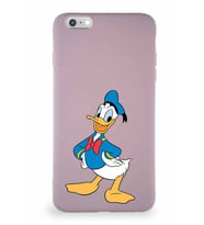 Apple iPhone 6S Plus Soft Premier Kapak Donald Duck-C Tasarımlı Silikon Kılıf - Pudra (Şeffaf)