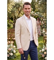 DeepSEA Erkek Slim Fit Likralı Koyu Lacivert Blazer Ceket – Metal Düğmeli Torba Cepli Spor Ceket 2600828