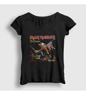 Presmono Kadın Siyah Trooper Iron Maiden T-Shirt 87271tt
