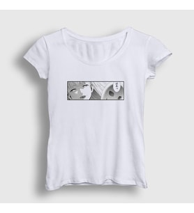 Presmono Kadın Beyaz Kirari Anime kakegurui T-Shirt 239878tt (Beyaz)