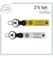 Yakın Tanıdıklara Özel Tarz Hediyelik, Gemi Figürlü Anahtarlık Takımı, Sarı-Beyaz