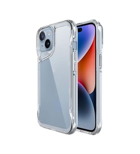 Coverzone iPhone 15 ile uyumlu K?l?f ClearSafeguard T-Max Silikon Kapak ?effaf