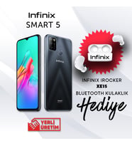 INFINIX SMART 5  64GB - 3GB  Infinix Garantili  Siyah  Yerli Üretim  Bluetooth Kulaklık HEDİYELİ