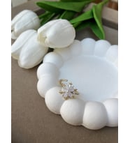 Snow Blossom Kar Tanesi 14 Ayar Altın Kaplama Yüzük – Opal Görünümlü Taşlı Kadın Yüzük