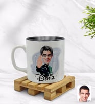 BK Gift Kişiye Özel Matrix Neo Karikatürlü İçi Siyah Renkli Kupa Bardak Model 1