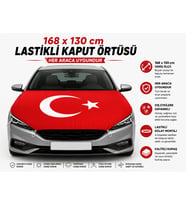 168x130 cm Lastikli Araç Kaput Örtüsü – Her Araca Uygun Organizasyon Bayrağı