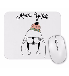 Sevimli Fok Balığı İle Mutlu Yıllar Mouse Pad