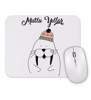 Sevimli Fok Balığı İle Mutlu Yıllar Mouse Pad