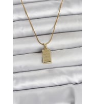 316L Çelik Zincir Gold Renk Külçe Altın Model Kadın Kolye 5886 - LOHO9491-7101