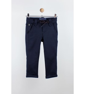 Erkek Çocuk Beli İpli Örme Pantolon Lacivert