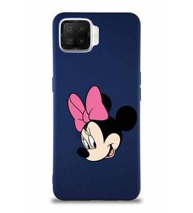 Oppo A73 Soft Premier Kapak Minnie Mouse-B Tasarımlı Silikon Kılıf - Lacivert (Şeffaf)