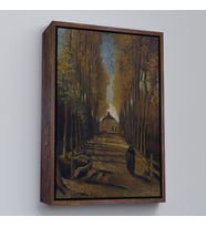 Çerçeveli Vincent van Gogh - Sonbaharda Kavaklı Yol Tablo - Avenue of Poplars in Autumn (Beyaz)