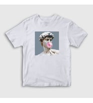 Presmono Unisex Çocuk Beyaz Bubble Gum David Davut Michelangelo T-Shirt 302847tt
