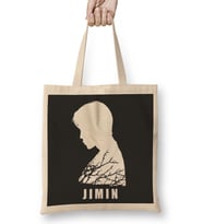 Bts Chim Chim Side Silhouette White And Branches Bts Army Kpop Bez Çanta Uzun Saplı