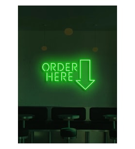 ORDER HERE Yazılı ve Şekilli Neon Tabela