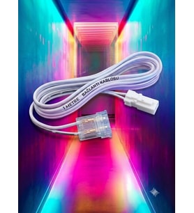 1 Metre 8 mm 2 Pinli Tek Renk Smd ve Cob Şerit LED Uzatma Voltaj Güç Kablosu