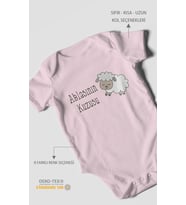 Ablasının Kuzusu Baskılı Bebek Zıbını – Çıtçıtlı Body  %100 Pamuk Kısa Kol (Bebek Pembesi)