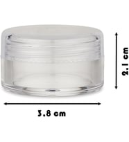 Lexroo 3,8cm 10ml Şeffaf Kapaklı Mini Kavanoz Küçük Takı ve Mini Eşya Saklama Kutusu 2'li