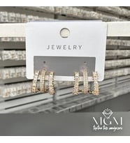 Zirkon Taşlı Pirinç Küpeler - Kp00122