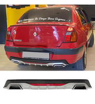 Renault Clio Mk2 Sedan Gri Difüzör Difizör Kare Egzoz Görünüm Reflektörlü