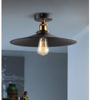 MYLİGHTS  VİNTAGE RETRO  RUSTİK 40CM METAL PLOFONYER AVİZE  (Siyah)