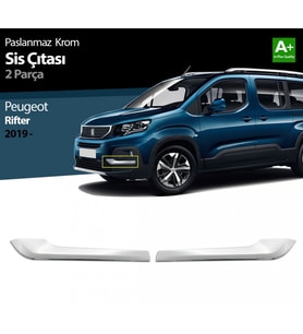 PEUGEOT RİFTER 2018 ve Üzeri Krom Sis Kaşı Paslanmaz Çelik 2 Parça