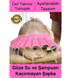 Ayarlanabilir Çocuk Bebek Duş Şapkası Göze Şampuan Su Sabun Kaçmasını Önleyen Koruyucu Banyo