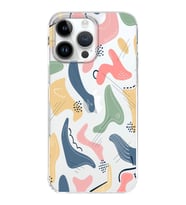 Apple iPhone 14 Pro Max Uyumlu Kapak Abstract Tasarımlı Şeffaf Silikon Kılıf