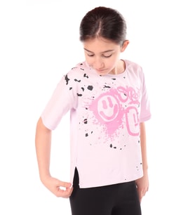 Toontoy Kız Çocuk Baskılı Tişört (Açık Lila)