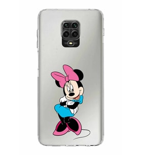 Xiaomi Redmi Note 9S  Kamera Korumalı Kapak Minnie Mouse Tasarımlı Şeffaf  Kılıf